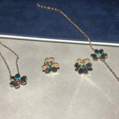 [Windsor Jewelry]FRIVOLE  FLOWER MALACHITE EARRINGS