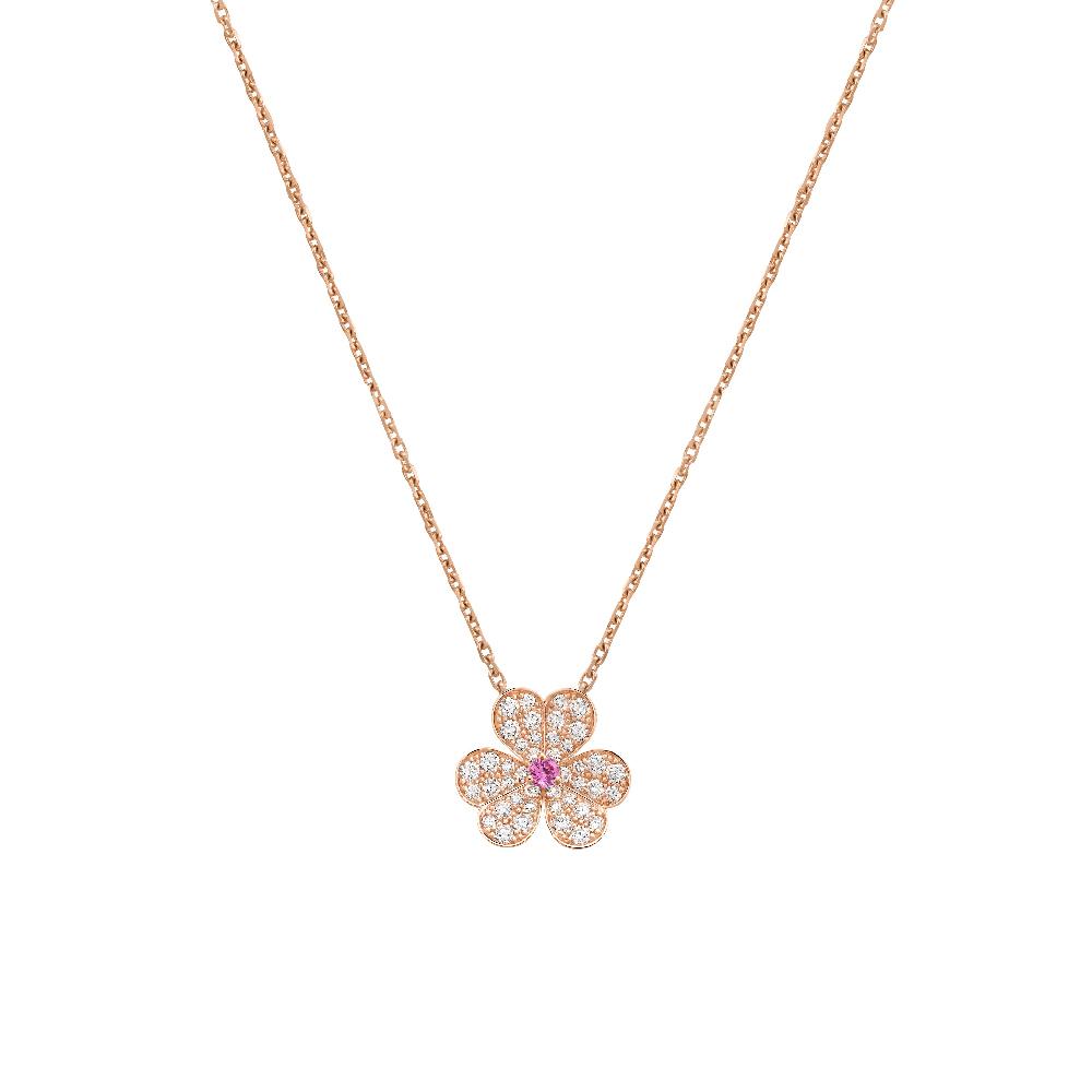 [Windsor Jewelry]FRIVOLE ROSE GOLD FLOWER DIAMOND NECKLACE