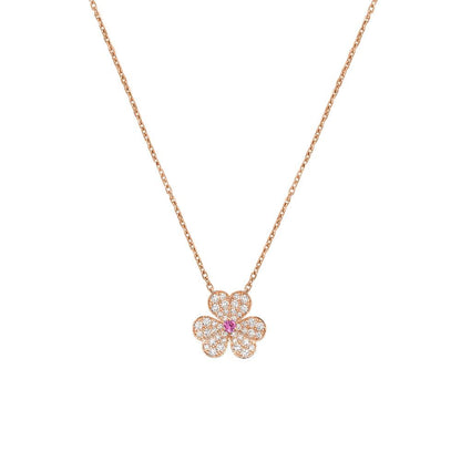 [Windsor Jewelry]FRIVOLE ROSE GOLD FLOWER DIAMOND NECKLACE