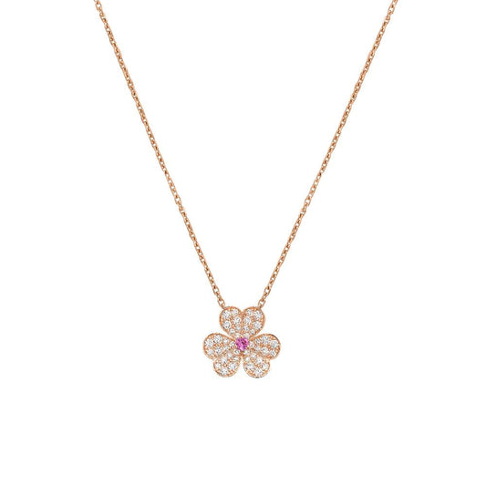 [Windsor Jewelry]FRIVOLE ROSE GOLD FLOWER DIAMOND NECKLACE