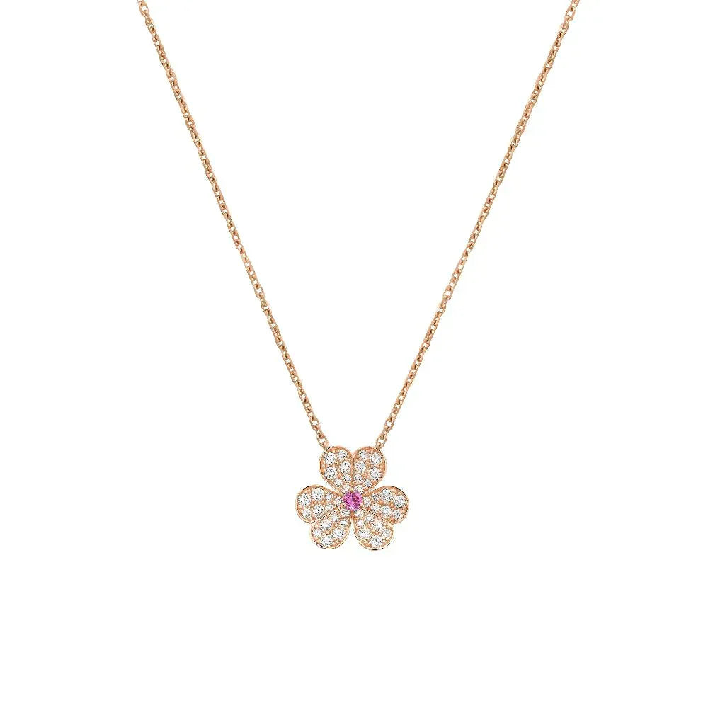 [Windsor Jewelry]FRIVOLE ROSE GOLD FLOWER DIAMOND NECKLACE