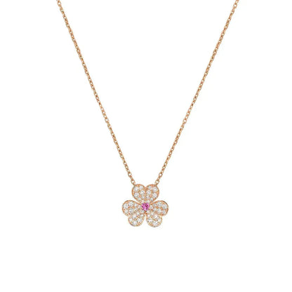 [Windsor Jewelry]FRIVOLE ROSE GOLD FLOWER DIAMOND NECKLACE