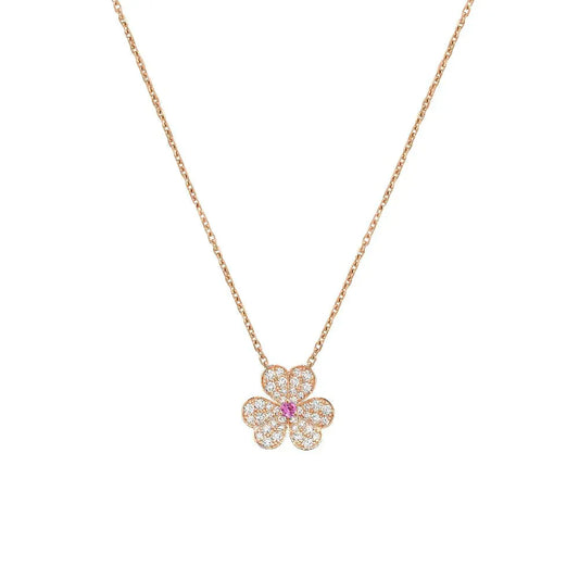 [Windsor Jewelry]FRIVOLE ROSE GOLD FLOWER DIAMOND NECKLACE