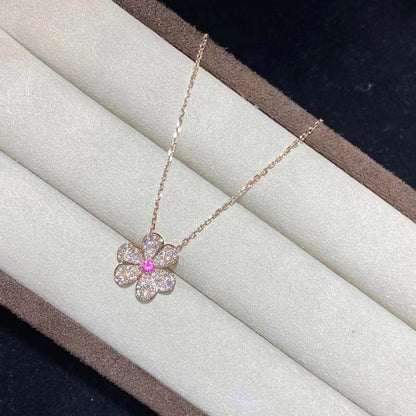 [Windsor Jewelry]FRIVOLE ROSE GOLD FLOWER DIAMOND NECKLACE