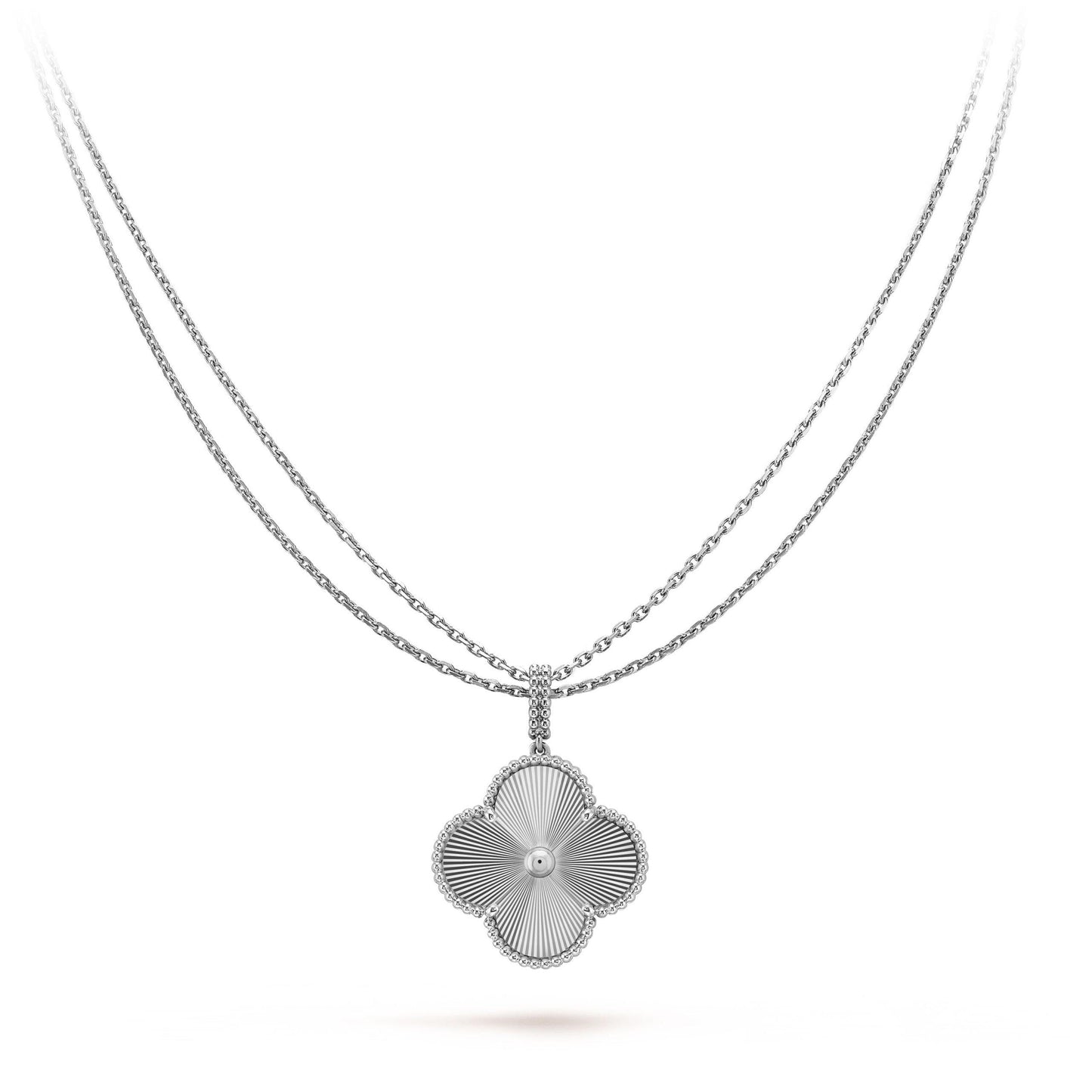 [Windsor Jewelry]CLOVER 25MM SILVER BIG CLOVER NECKLACE