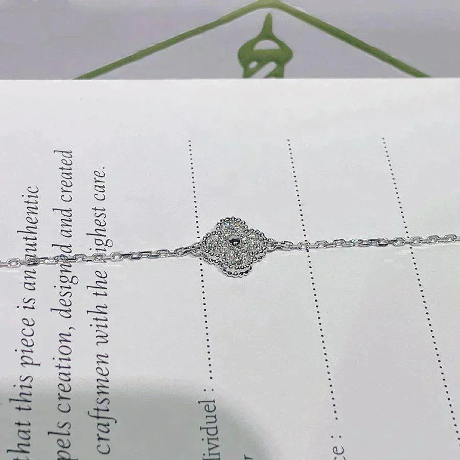 [Windsor Jewelry]CLOVER  SINGLE FLOWER BRACELET SILVER