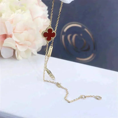 [Windsor Jewelry]CLOVER  CARNELIAN SINGLE FLOWER BRACELET