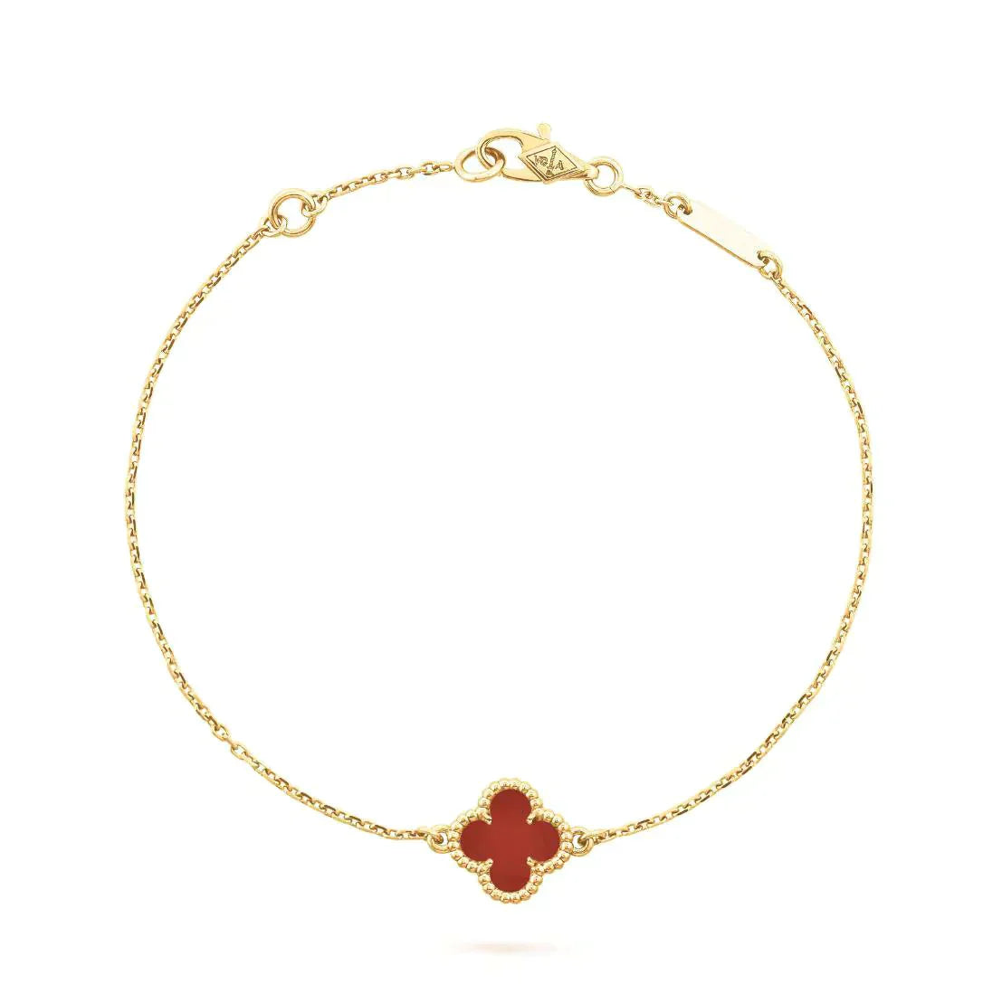 [Windsor Jewelry]CLOVER  CARNELIAN SINGLE FLOWER BRACELET