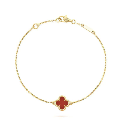 [Windsor Jewelry]CLOVER  CARNELIAN SINGLE FLOWER BRACELET