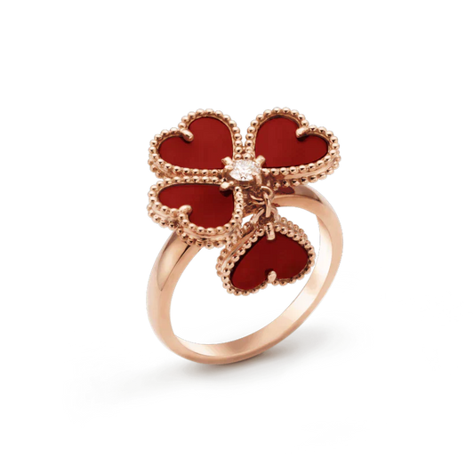 [Windsor Jewelry]SWEET CLOVER CARNELIAN RING