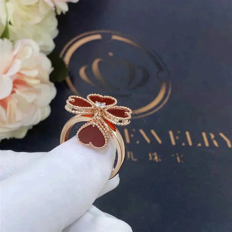 [Windsor Jewelry]SWEET CLOVER CARNELIAN RING
