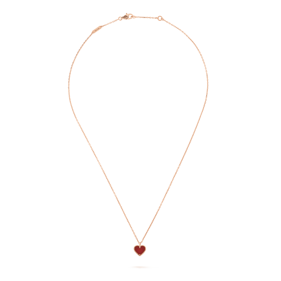 [Windsor Jewelry]SWEET CLOVER CARNELIAN HEART NECKLACE