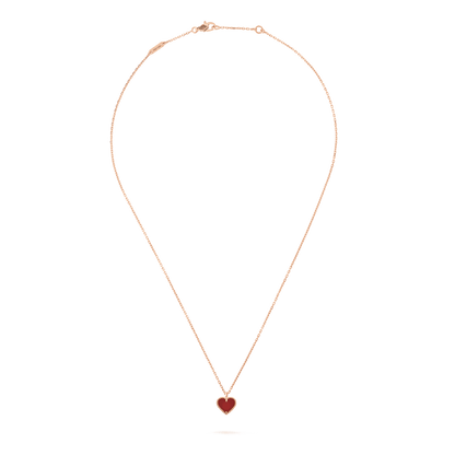[Windsor Jewelry]SWEET CLOVER CARNELIAN HEART NECKLACE