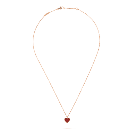 [Windsor Jewelry]SWEET CLOVER CARNELIAN HEART NECKLACE