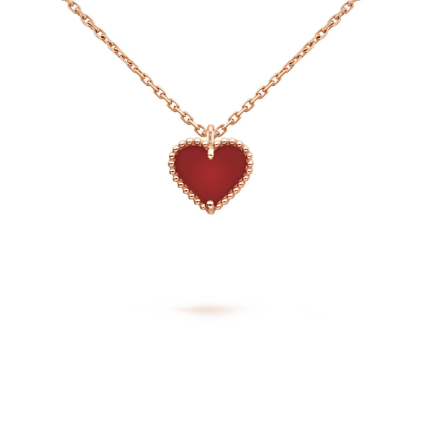 [Windsor Jewelry]SWEET CLOVER CARNELIAN HEART NECKLACE