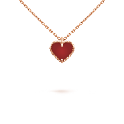 [Windsor Jewelry]SWEET CLOVER CARNELIAN HEART NECKLACE