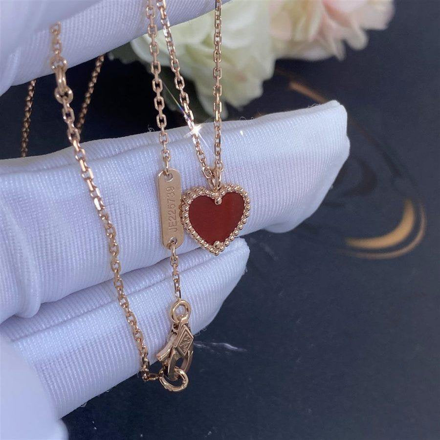[Windsor Jewelry]SWEET CLOVER CARNELIAN HEART NECKLACE