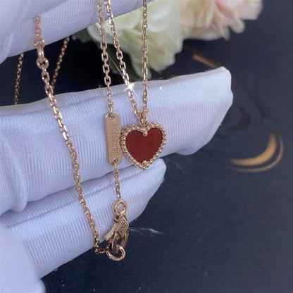 [Windsor Jewelry]SWEET CLOVER CARNELIAN HEART NECKLACE
