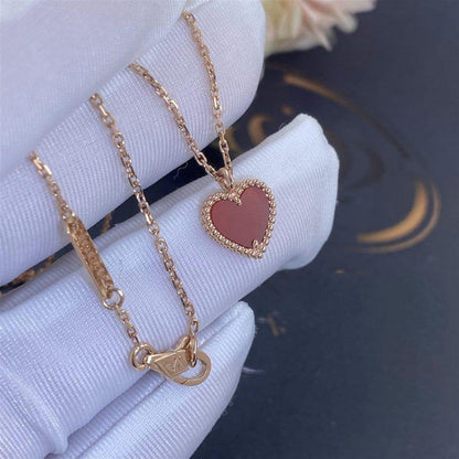 [Windsor Jewelry]SWEET CLOVER CARNELIAN HEART NECKLACE