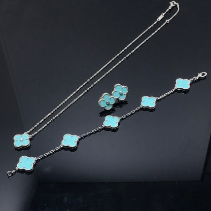 [Windsor Jewelry]CLOVER 1 DIAMOND BLUE SKY SILVER EARRINGS