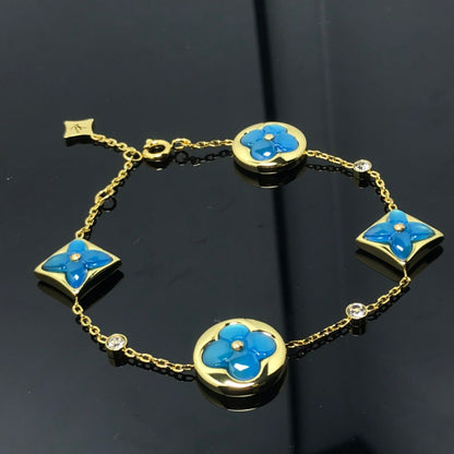 [Windsor Jewelry]STAR AND SUN 4 MOTIF BLUE BRACELET