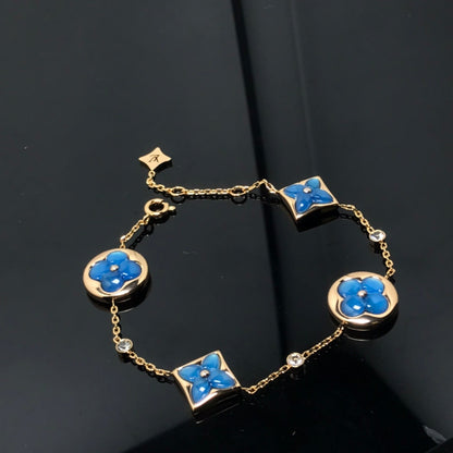 [Windsor Jewelry]STAR AND SUN 4 MOTIF BLUE BRACELET