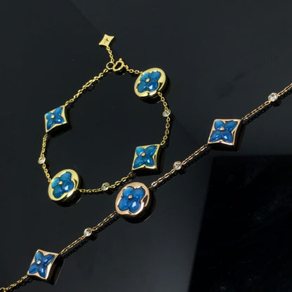 [Windsor Jewelry]STAR AND SUN 4 MOTIF BLUE BRACELET