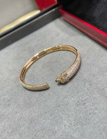 [Windsor Jewelry]PANTHERE FULL DIAMOND OPEN BRACELET