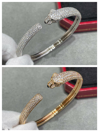 [Windsor Jewelry]PANTHERE FULL DIAMOND OPEN BRACELET