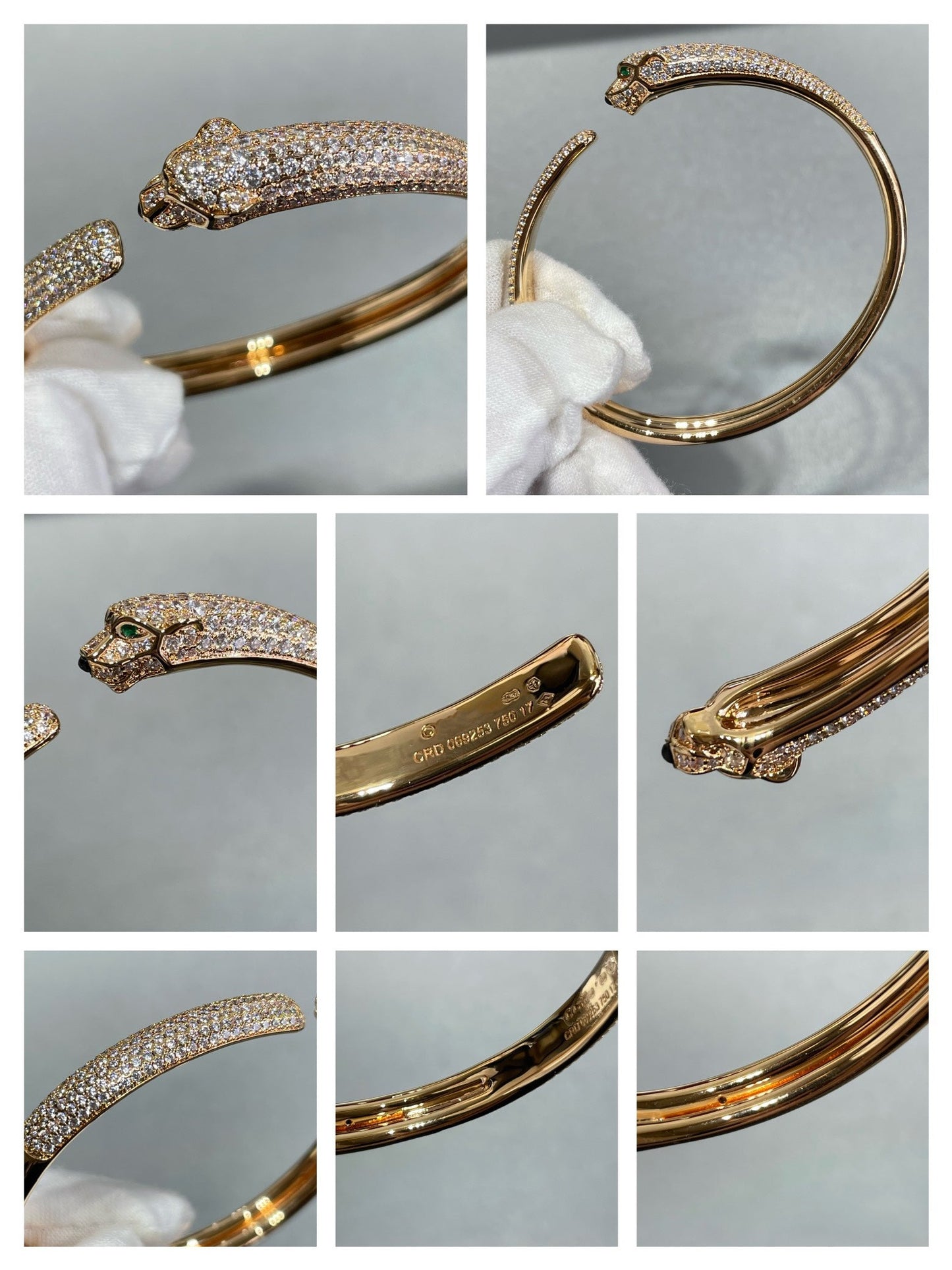 [Windsor Jewelry]PANTHERE FULL DIAMOND OPEN BRACELET