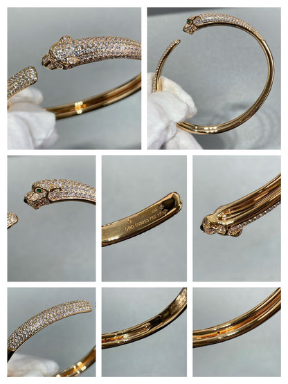 [Windsor Jewelry]PANTHERE FULL DIAMOND OPEN BRACELET