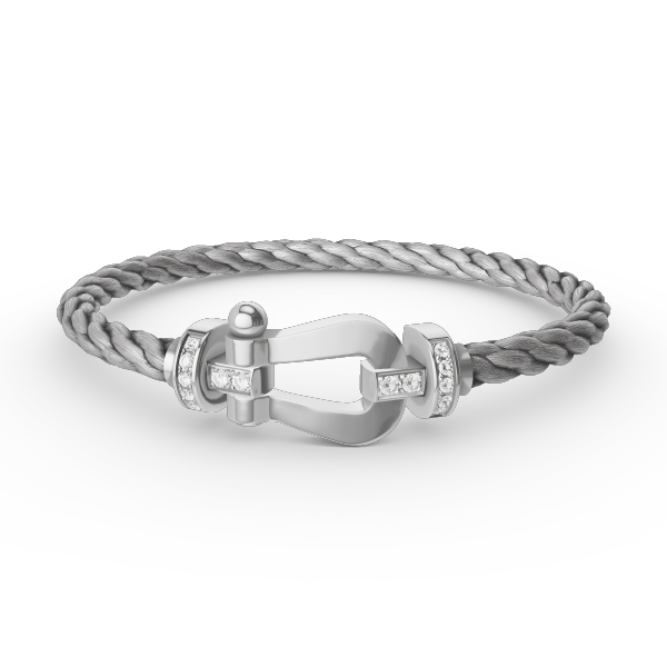 [Windsor Jewelry]FORCE LARGE HORSESHOE HALF DIAMOND BRACELET SILVER