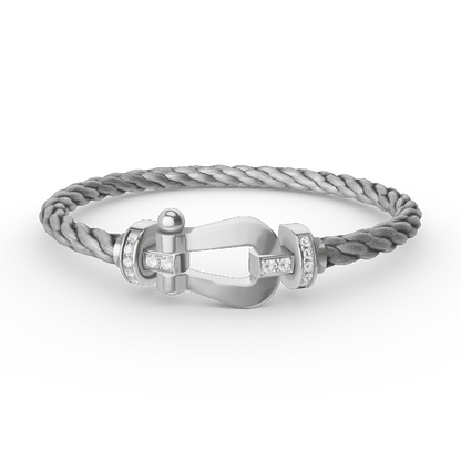 [Windsor Jewelry]FORCE LARGE HORSESHOE HALF DIAMOND BRACELET SILVER