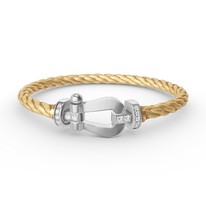[Windsor Jewelry]FORCE LARGE HORSESHOE HALF DIAMOND BRACELET SILVER