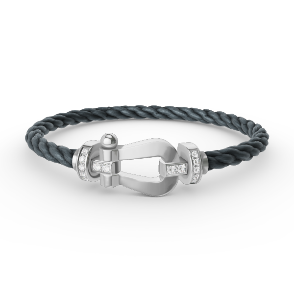 [Windsor Jewelry]FORCE LARGE HORSESHOE HALF DIAMOND BRACELET SILVER