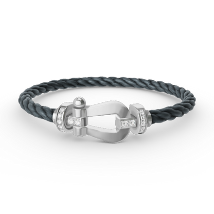 [Windsor Jewelry]FORCE LARGE HORSESHOE HALF DIAMOND BRACELET SILVER
