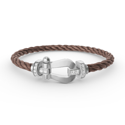 [Windsor Jewelry]FORCE LARGE HORSESHOE HALF DIAMOND BRACELET SILVER