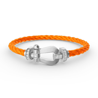 [Windsor Jewelry]FORCE LARGE HORSESHOE HALF DIAMOND BRACELET SILVER