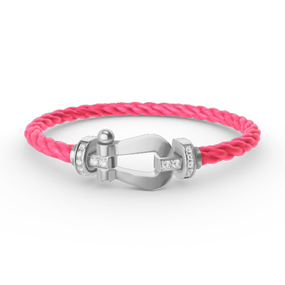 [Windsor Jewelry]FORCE LARGE HORSESHOE HALF DIAMOND BRACELET SILVER