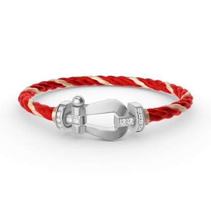 [Windsor Jewelry]FORCE LARGE HORSESHOE HALF DIAMOND BRACELET SILVER