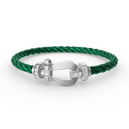 [Windsor Jewelry]FORCE LARGE HORSESHOE HALF DIAMOND BRACELET SILVER