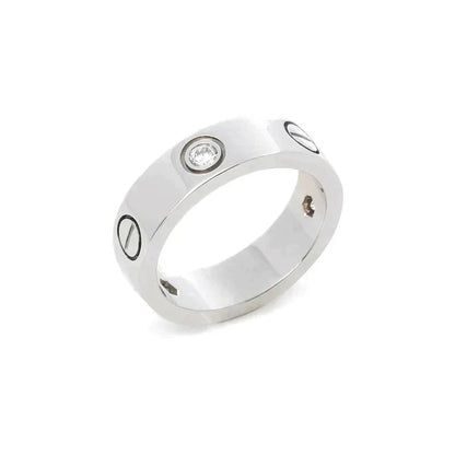 [Windsor Jewelry]LOVE RING 5.5MM 3 DIAMONDS SILVER