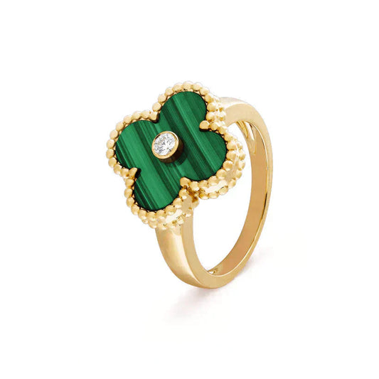 [Windsor Jewelry]CLOVER MALACHITE RING GOLD DIAMOND
