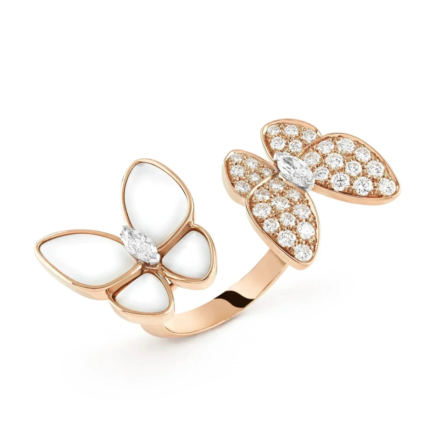 [Windsor Jewelry]TWIN BUTTERFLY DIAMOND MOP RING