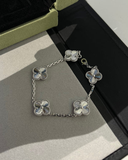 [Windsor Jewelry]CLOVER SILVER 5 MOTIFS BRACELET