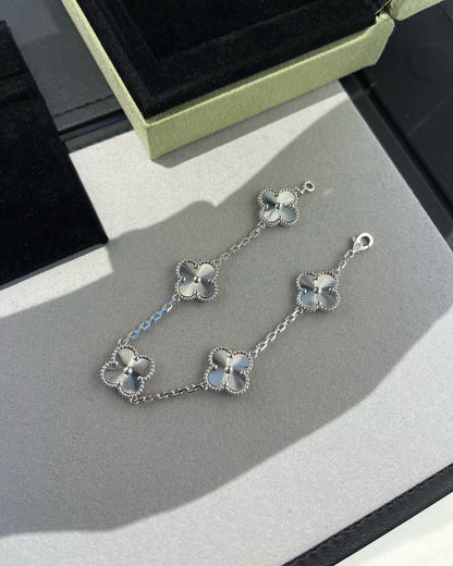 [Windsor Jewelry]CLOVER SILVER 5 MOTIFS BRACELET